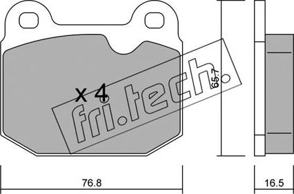 Fri.Tech. 015.1 - Brake Pad Set, disc brake www.autospares.lv