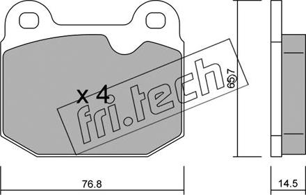 Fri.Tech. 015.3 - Bremžu uzliku kompl., Disku bremzes autospares.lv