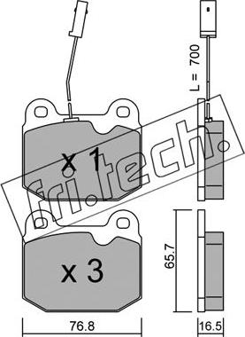 Fri.Tech. 015.2 - Bremžu uzliku kompl., Disku bremzes www.autospares.lv