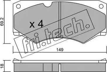 Fri.Tech. 016.4 - Bremžu uzliku kompl., Disku bremzes autospares.lv