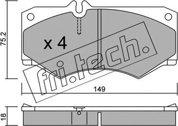 Fri.Tech. 016.0 - Bremžu uzliku kompl., Disku bremzes autospares.lv