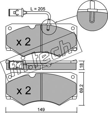 Fri.Tech. 016.3 - Bremžu uzliku kompl., Disku bremzes www.autospares.lv