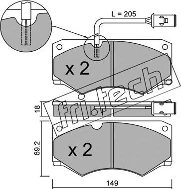 Fri.Tech. 016.2 - Bremžu uzliku kompl., Disku bremzes autospares.lv