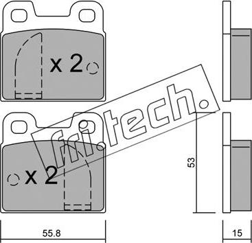 Fri.Tech. 010.0 - Тормозные колодки, дисковые, комплект www.autospares.lv