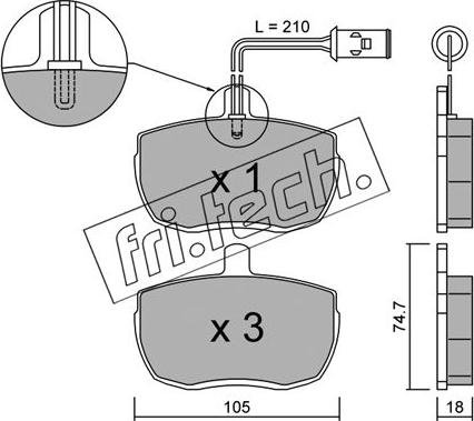 Fri.Tech. 018.5 - Bremžu uzliku kompl., Disku bremzes autospares.lv