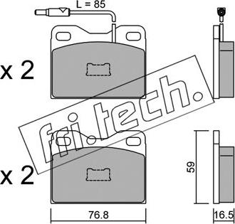 Fri.Tech. 017.5 - Тормозные колодки, дисковые, комплект www.autospares.lv