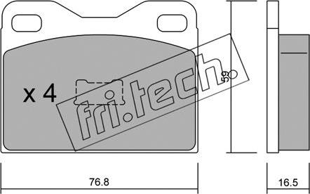 Fri.Tech. 017.1 - Тормозные колодки, дисковые, комплект www.autospares.lv