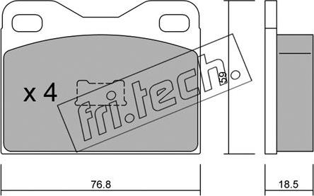 Fri.Tech. 017.2 - Bremžu uzliku kompl., Disku bremzes autospares.lv