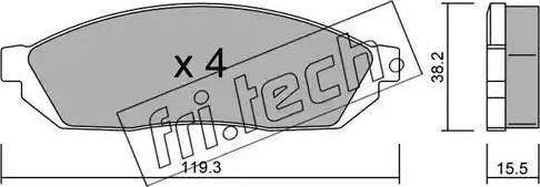 Fri.Tech. 089.0 - Bremžu uzliku kompl., Disku bremzes www.autospares.lv