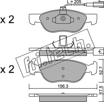 Fri.Tech. 084.1 - Bremžu uzliku kompl., Disku bremzes autospares.lv