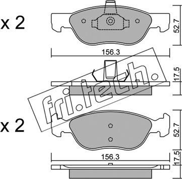 Fri.Tech. 084.2 - Bremžu uzliku kompl., Disku bremzes autospares.lv