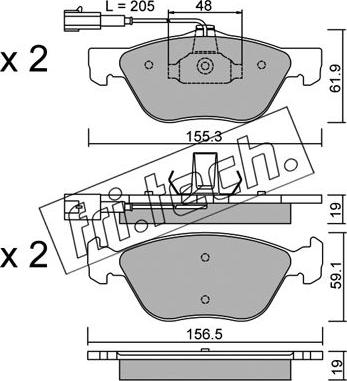 Fri.Tech. 085.0 - Тормозные колодки, дисковые, комплект www.autospares.lv