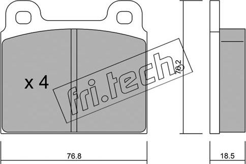 Fri.Tech. 080.0 - Bremžu uzliku kompl., Disku bremzes autospares.lv