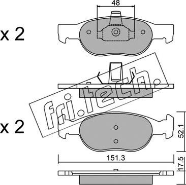 Fri.Tech. 081.2 - Bremžu uzliku kompl., Disku bremzes www.autospares.lv