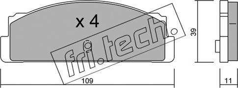 Fri.Tech. 088.0 - Bremžu uzliku kompl., Disku bremzes autospares.lv