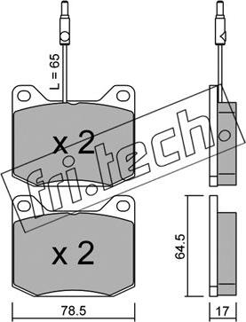 Fri.Tech. 082.0 - Тормозные колодки, дисковые, комплект www.autospares.lv