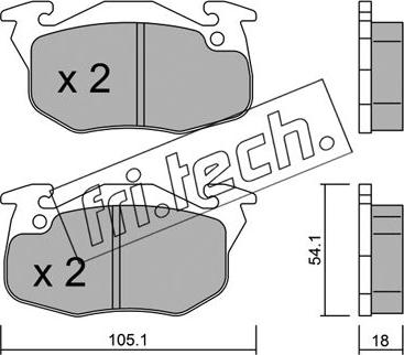 Fri.Tech. 039.5 - Bremžu uzliku kompl., Disku bremzes www.autospares.lv