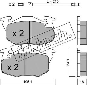 Fri.Tech. 039.0 - Bremžu uzliku kompl., Disku bremzes autospares.lv