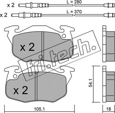 Fri.Tech. 039.1 - Bremžu uzliku kompl., Disku bremzes www.autospares.lv