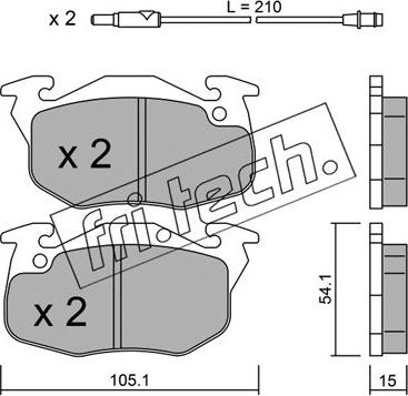 Fri.Tech. 039.3 - Bremžu uzliku kompl., Disku bremzes www.autospares.lv