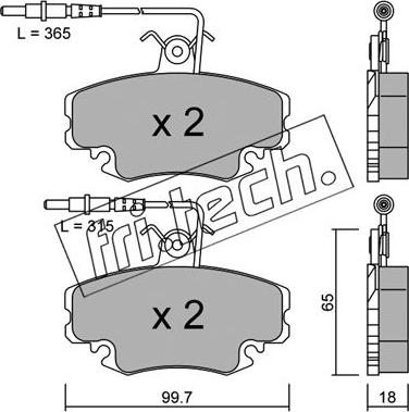 Fri.Tech. 034.1 - Тормозные колодки, дисковые, комплект www.autospares.lv