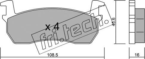 Fri.Tech. 036.0 - Bremžu uzliku kompl., Disku bremzes www.autospares.lv