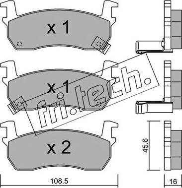 Fri.Tech. 036.1 - Тормозные колодки, дисковые, комплект www.autospares.lv