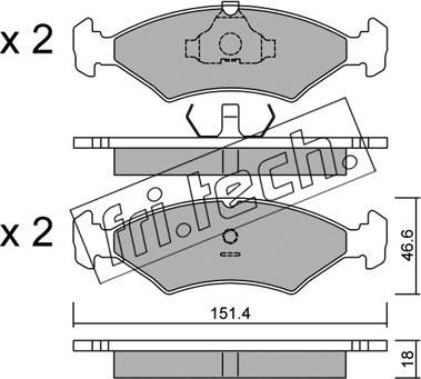 Fri.Tech. 031.0 - Bremžu uzliku kompl., Disku bremzes www.autospares.lv