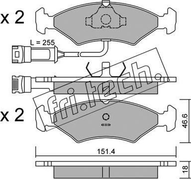 Fri.Tech. 031.1 - Bremžu uzliku kompl., Disku bremzes www.autospares.lv