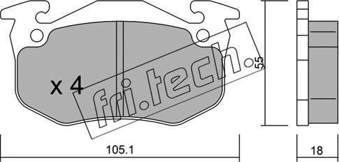 Fri.Tech. 038.4 - Bremžu uzliku kompl., Disku bremzes www.autospares.lv