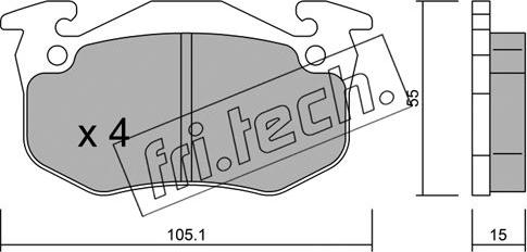 Fri.Tech. 038.5 - Bremžu uzliku kompl., Disku bremzes www.autospares.lv