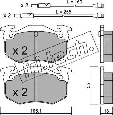 Fri.Tech. 038.0 - Bremžu uzliku kompl., Disku bremzes www.autospares.lv