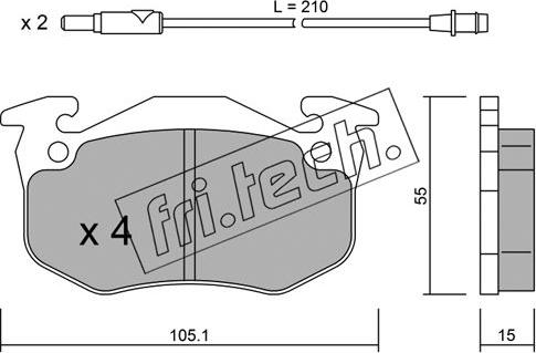 Fri.Tech. 038.2 - Bremžu uzliku kompl., Disku bremzes www.autospares.lv