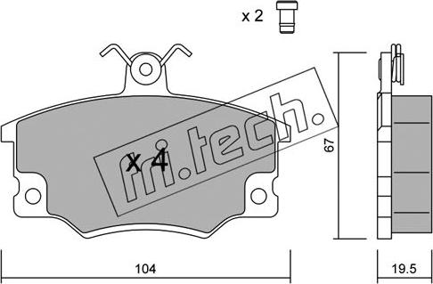 Fri.Tech. 032.0 - Bremžu uzliku kompl., Disku bremzes www.autospares.lv