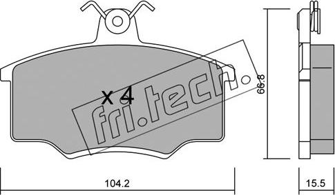 Fri.Tech. 026.1 - Тормозные колодки, дисковые, комплект www.autospares.lv