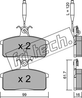 Fri.Tech. 028.3 - Bremžu uzliku kompl., Disku bremzes www.autospares.lv