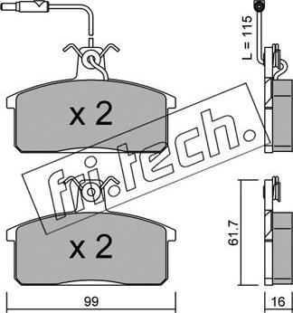 Fri.Tech. 028.2 - Bremžu uzliku kompl., Disku bremzes www.autospares.lv