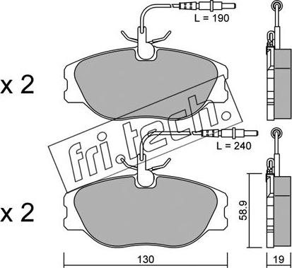 Fri.Tech. 074.3 - Brake Pad Set, disc brake www.autospares.lv