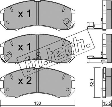 Fri.Tech. 070.0 - Brake Pad Set, disc brake www.autospares.lv