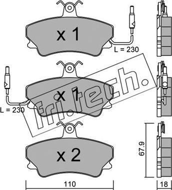 Fri.Tech. 071.0 - Bremžu uzliku kompl., Disku bremzes www.autospares.lv