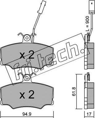 Fri.Tech. 078.0 - Bremžu uzliku kompl., Disku bremzes www.autospares.lv