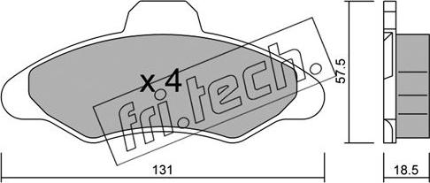 Fri.Tech. 073.0 - Тормозные колодки, дисковые, комплект www.autospares.lv