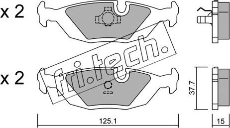 Fri.Tech. 072.0 - Bremžu uzliku kompl., Disku bremzes www.autospares.lv