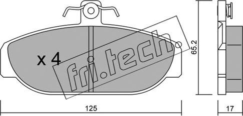 Fri.Tech. 190.0 - Bremžu uzliku kompl., Disku bremzes www.autospares.lv