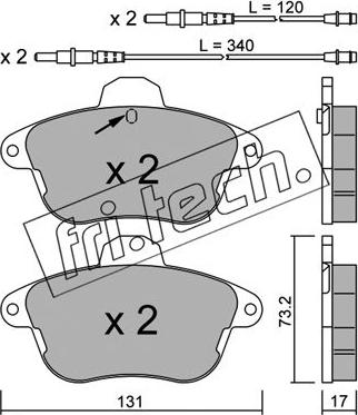 Fri.Tech. 191.1 - Bremžu uzliku kompl., Disku bremzes www.autospares.lv