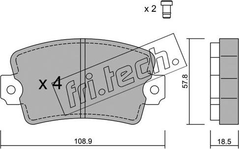 Fri.Tech. 193.0 - Тормозные колодки, дисковые, комплект www.autospares.lv