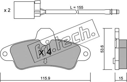 Fri.Tech. 145.0W - Bremžu uzliku kompl., Disku bremzes www.autospares.lv