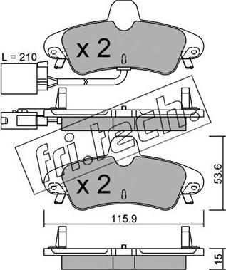 Fri.Tech. 145.2 - Bremžu uzliku kompl., Disku bremzes www.autospares.lv