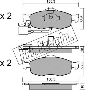 Fri.Tech. 148.1 - Bremžu uzliku kompl., Disku bremzes autospares.lv