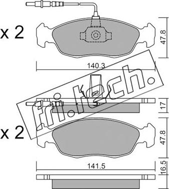 Fri.Tech. 159.0 - Тормозные колодки, дисковые, комплект www.autospares.lv